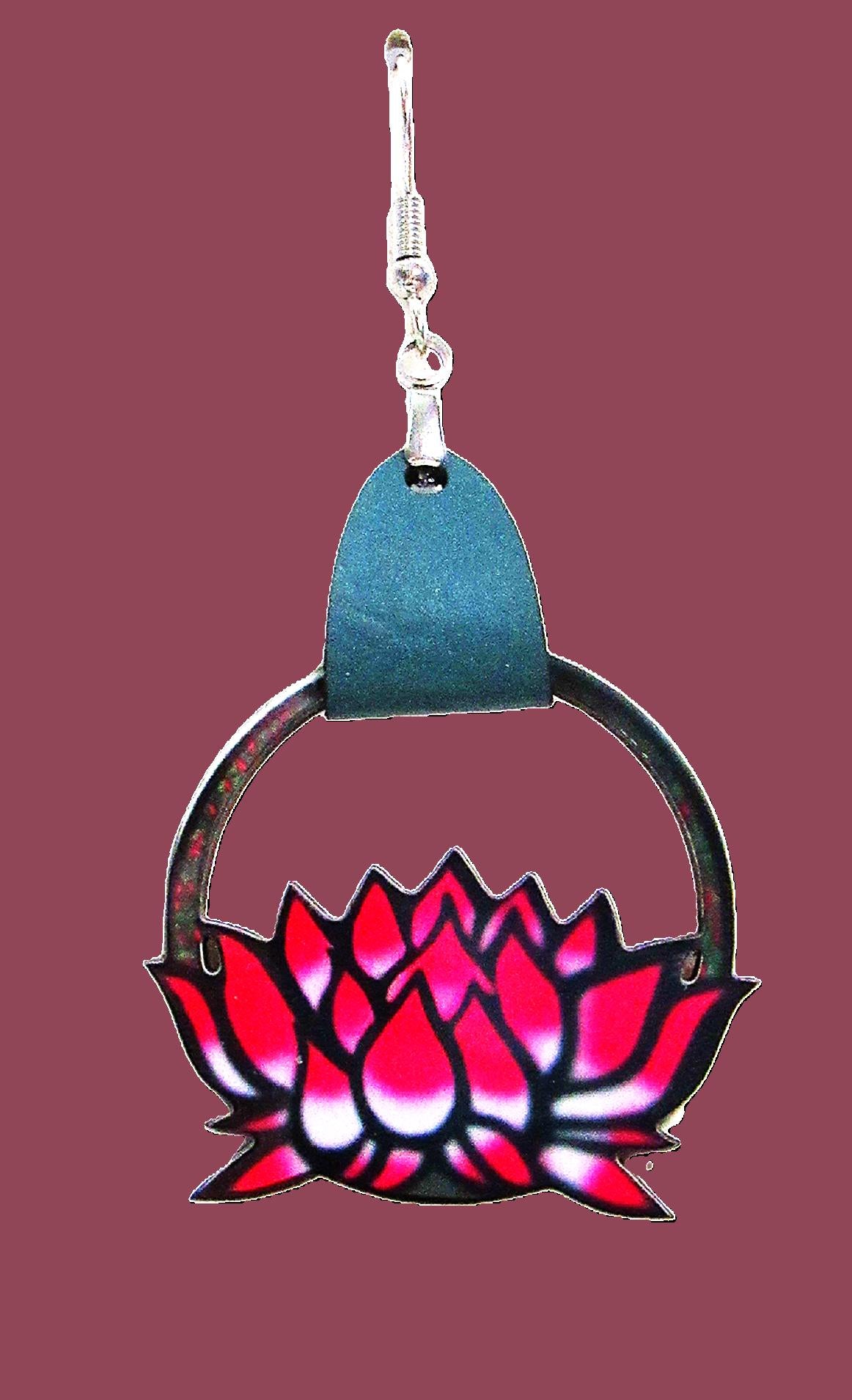 Round Lotus Shaped Sublimated Earrings