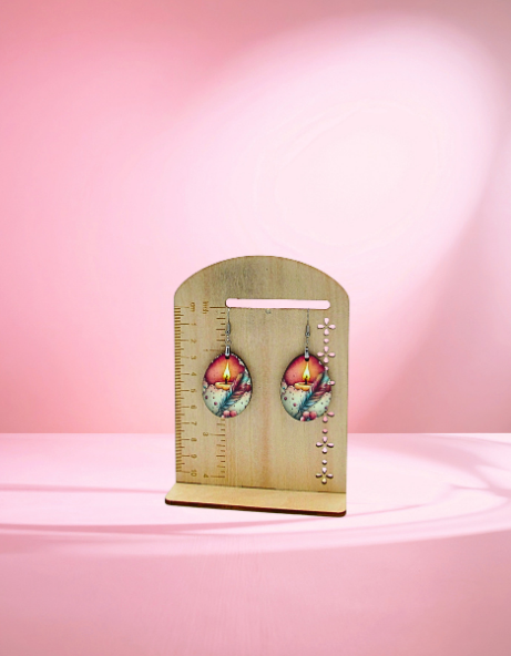 MDF-Egg Shaped Sublimated Earrings 1.5 inch
