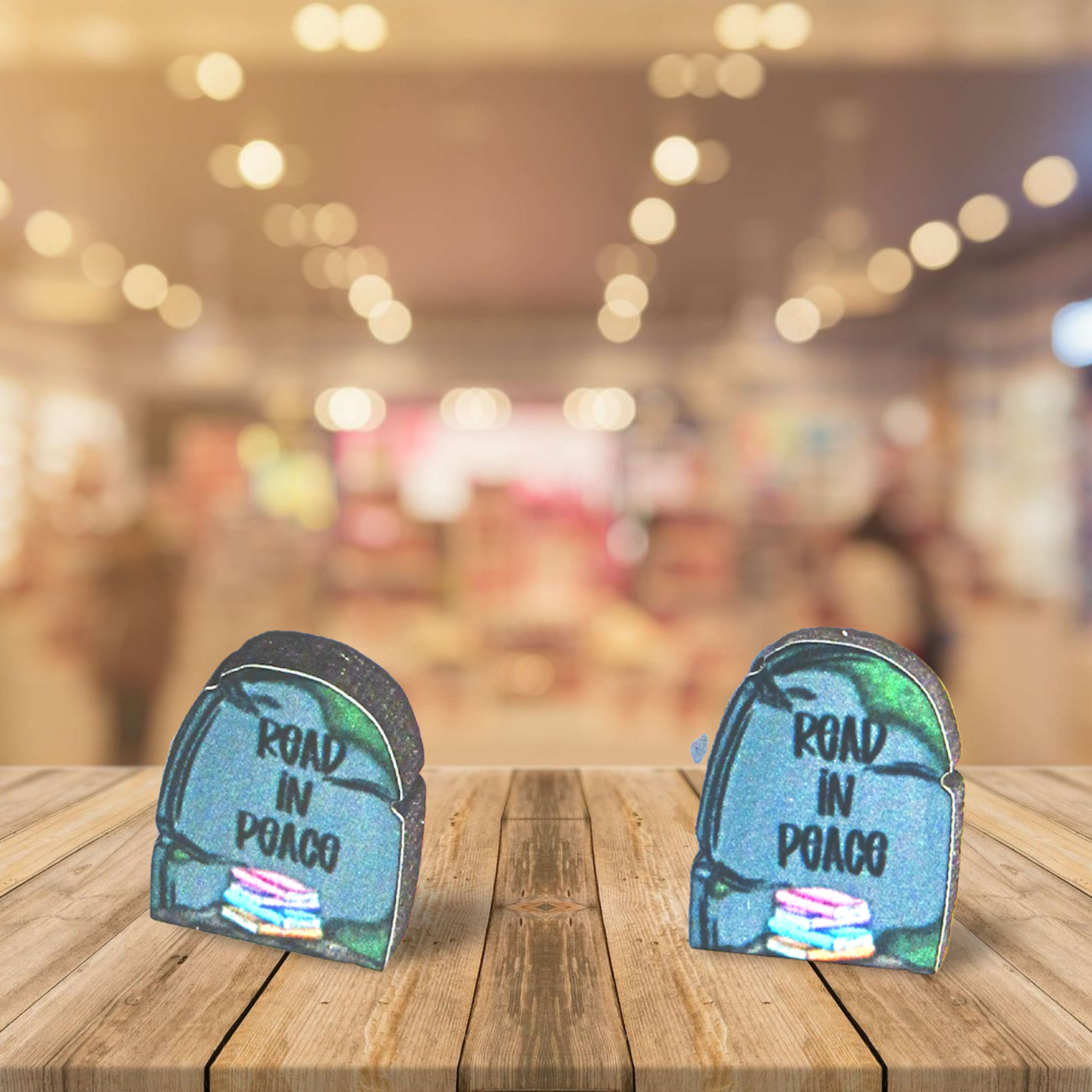 Grave Stone Shaped Sublimated Stud Earrings