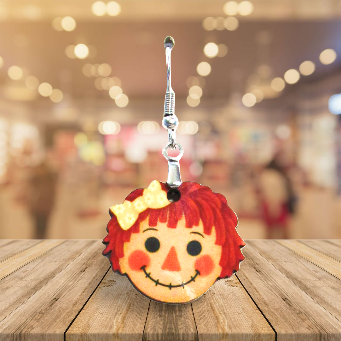 Scarecrow Girl Head Shaped Sublimated Earrings