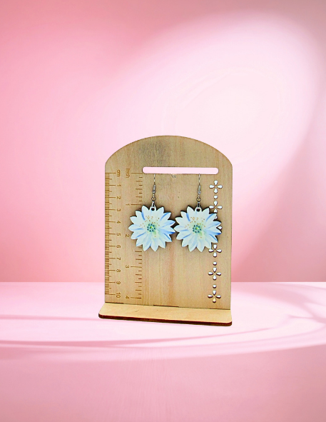 MDF- Edelweiss Shaped Sublimated Earrings 1.5 inch