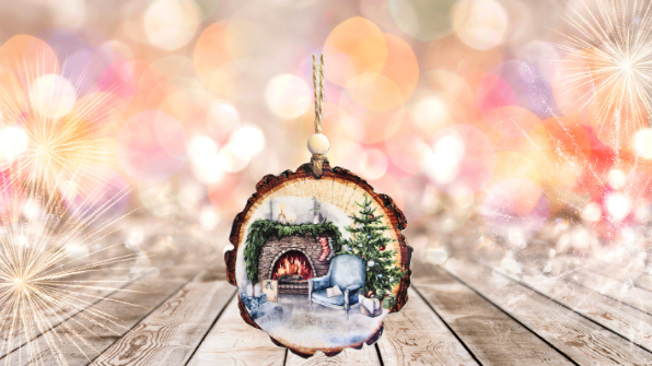 Wooden Slice Sublimated Ornament