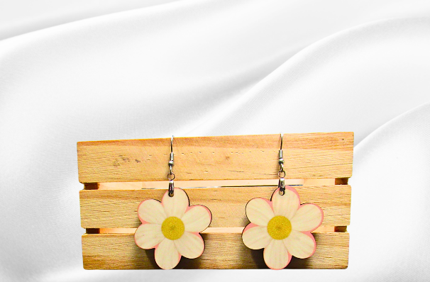 MDFChubby Flower Shaped Sublimated Earrings 1.5 inch