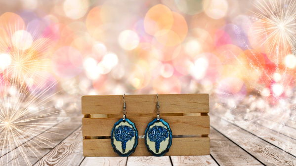 Oval Frame Shaped Sublimated MDF Earrings 1.5 Inch