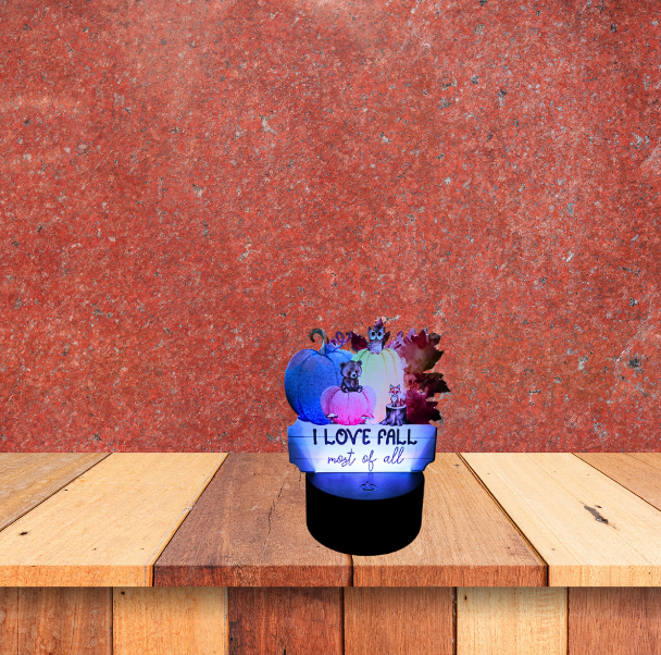 Acrylic Fall Pumpkin Shaped Sublimated Light Base