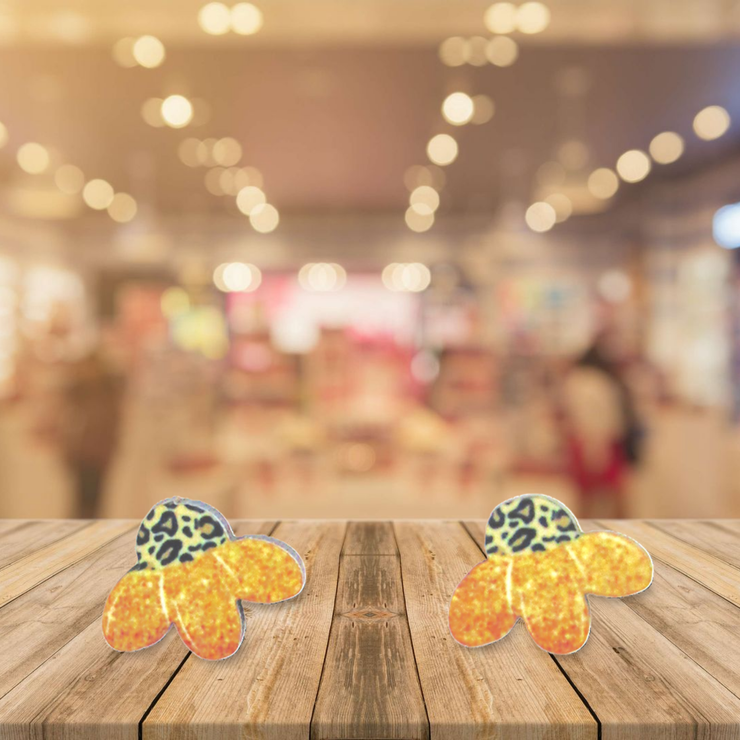 Open Flower Shaped Sublimated Stud Earring