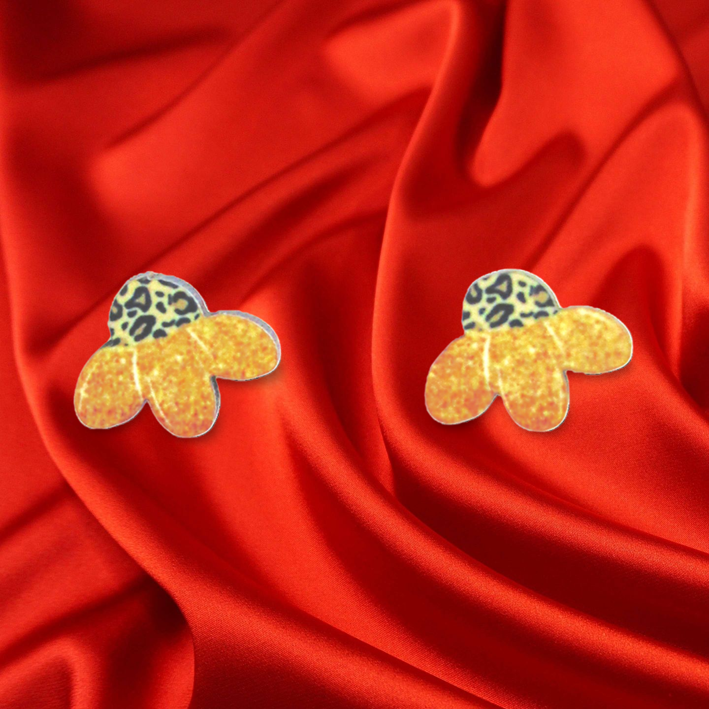 Open Flower Shaped Sublimated Stud Earring