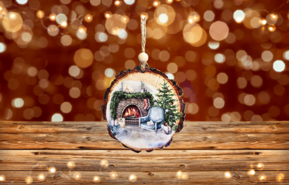 Wooden Slice Sublimated Ornament