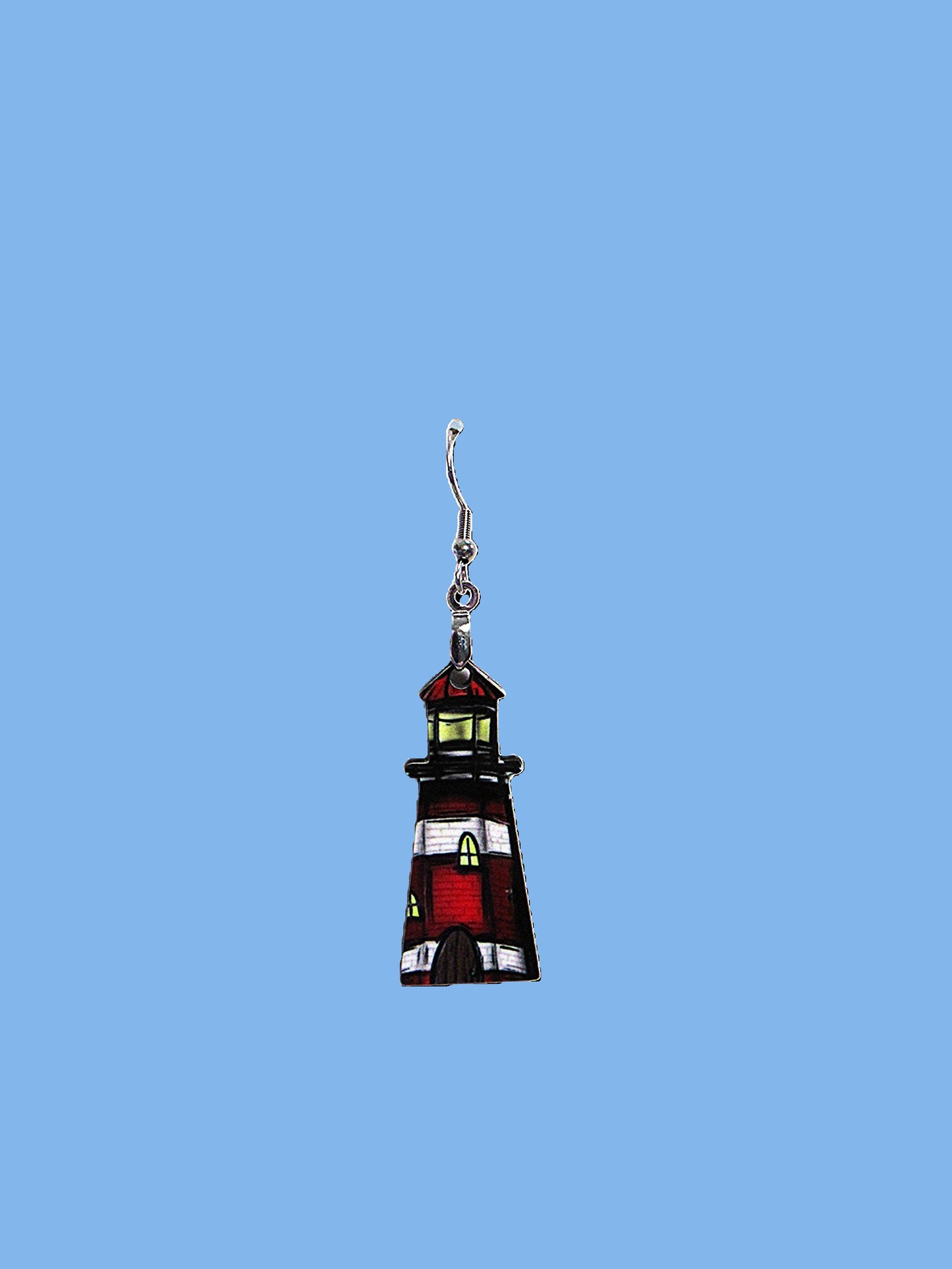 Lighthouse Shaped Sublimated Earrings 1.5 in.
