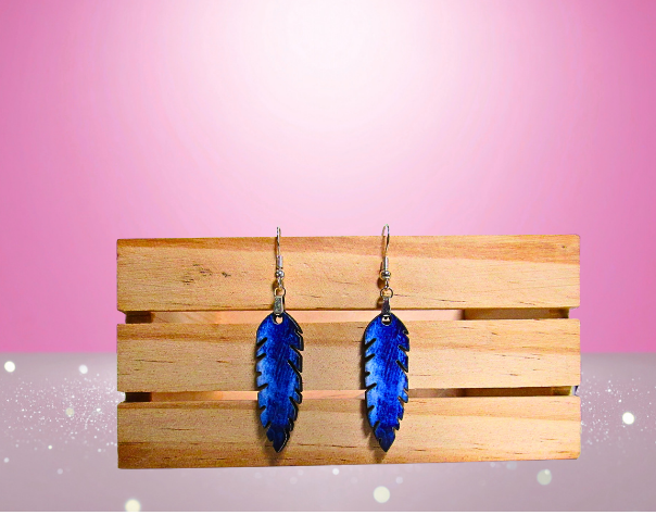MDF-Feather Shaped Sublimated Earrings 1.5 inch
