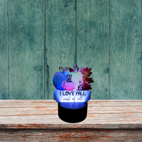 Acrylic Fall Pumpkin Shaped Sublimated Light Base