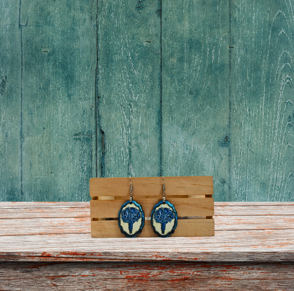 Oval Frame Shaped Sublimated MDF Earrings 1.5 Inch