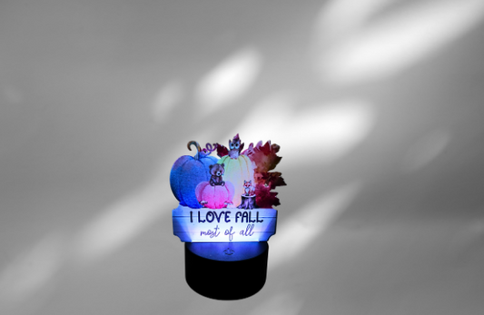 Acrylic Fall Pumpkin Shaped Sublimated Light Base