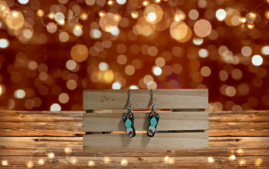 MDF-Flip Flop Shaped Sublimated Earrings 1 inch