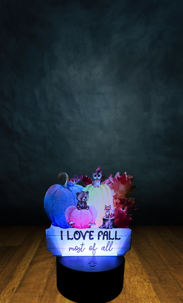 Acrylic Fall Pumpkin Shaped Sublimated Light Base