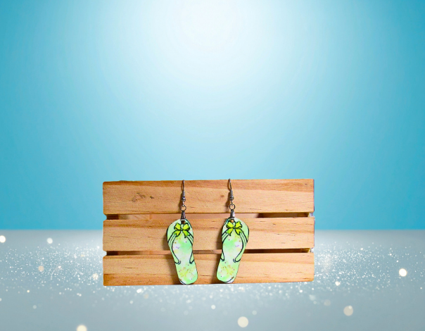 MDF-Flip Flop Shaped Sublimated Earrings 1.5 inch