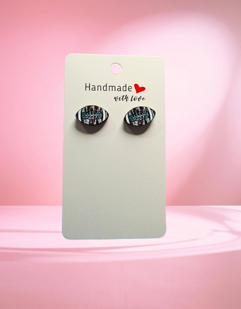 MDF- Football Shaped Sublimated Stud Earrings