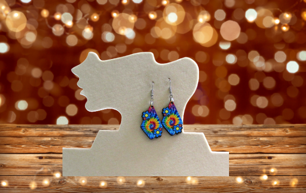 MDF- Fancy Flower Shaped Sublimated Earrings 1.5 inch