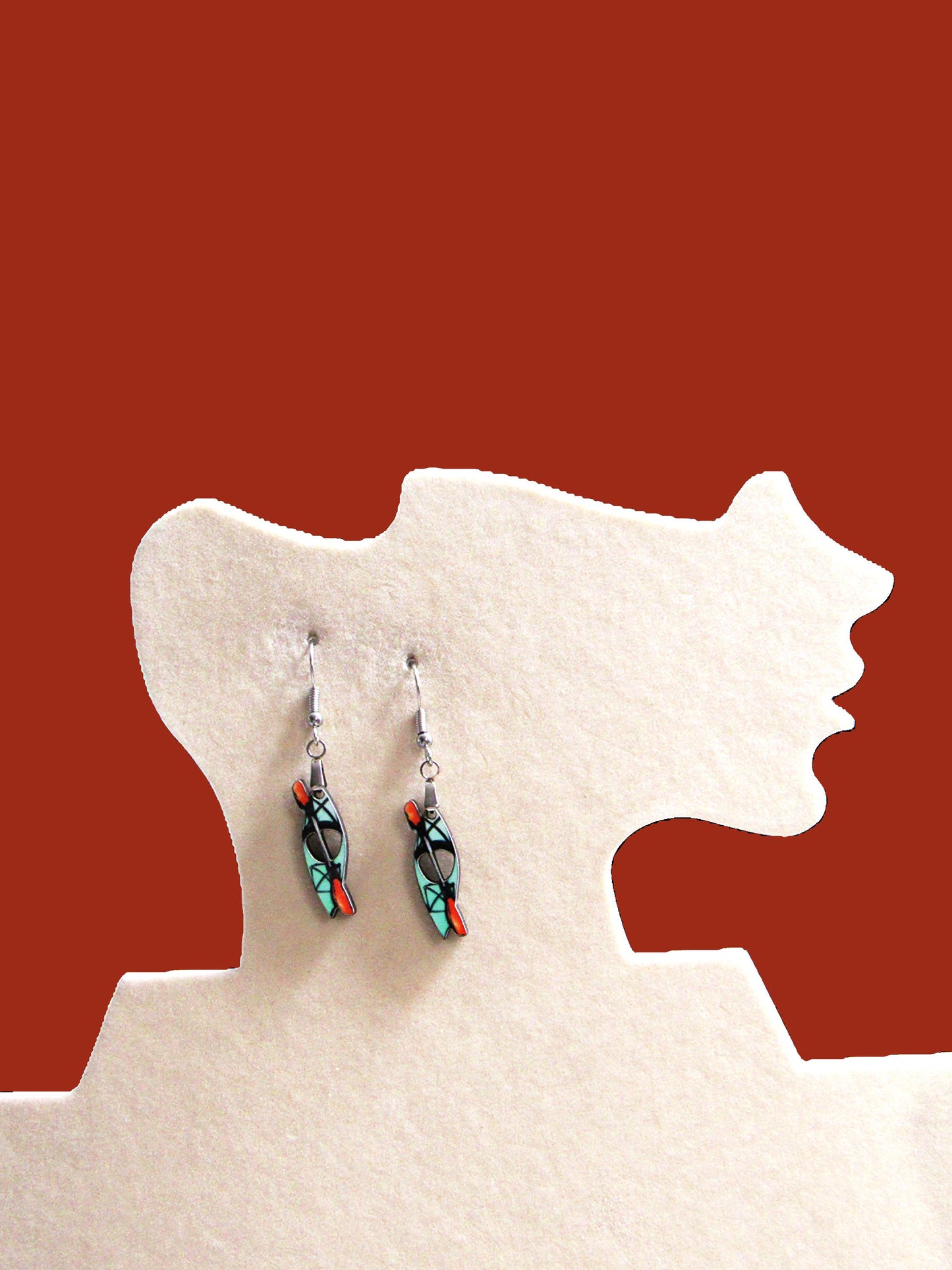 Kayak Shaped Sublimated Earrings