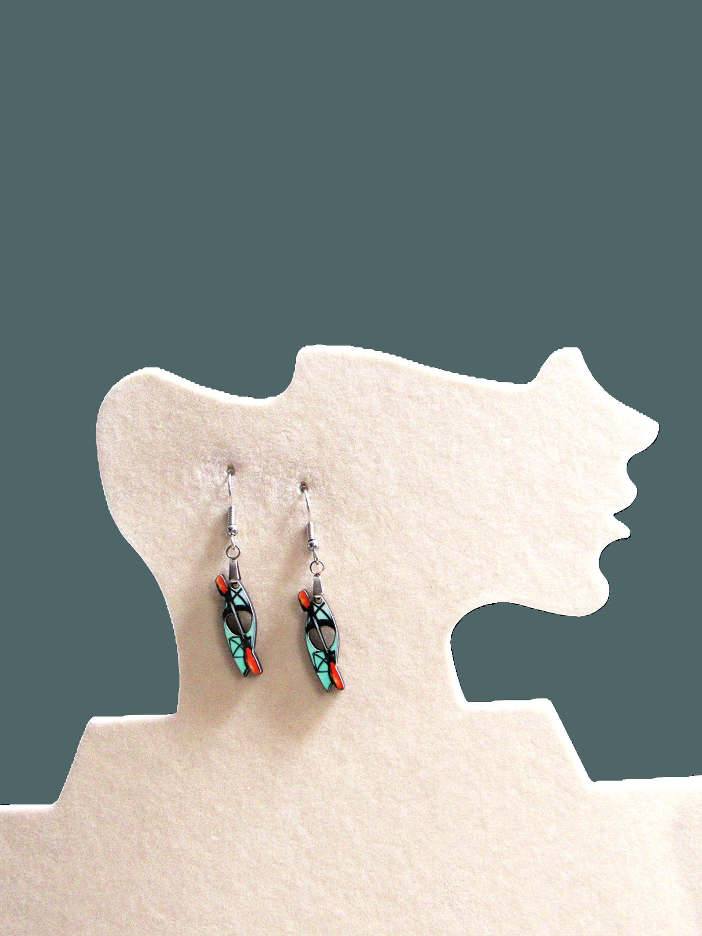 Kayak Shaped Sublimated Earrings