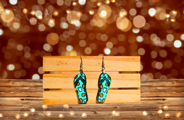 MDF-Flip Flop Shaped Sublimated Earrings 1.5 inch