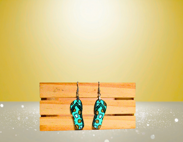 MDF-Flip Flop Shaped Sublimated Earrings 1.5 inch