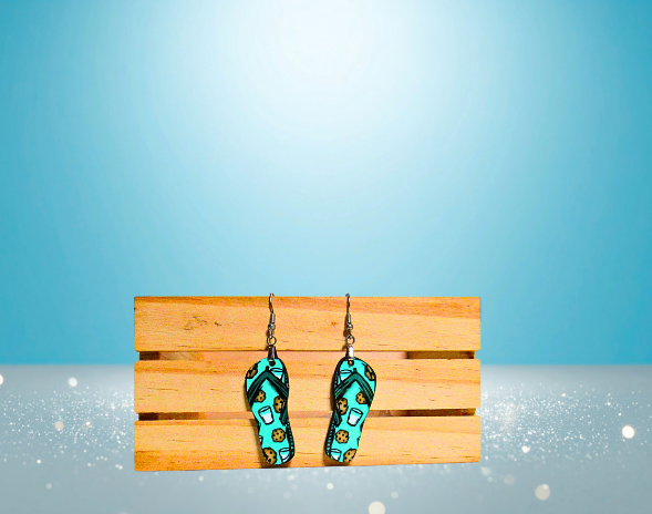 MDF-Flip Flop Shaped Sublimated Earrings 1.5 inch
