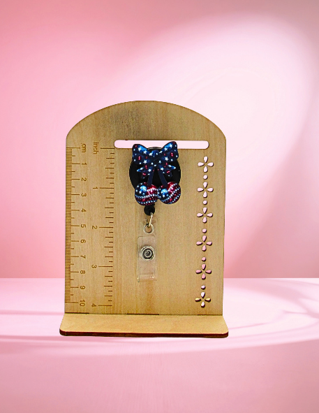 MDF-Cherry Bow Shaped Sublimated Badge Reel