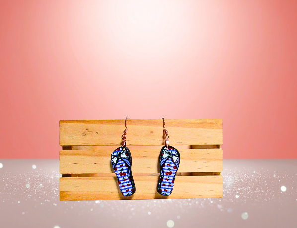 MDF-Flip Flop Shaped Sublimated Earrings 1.5 inch