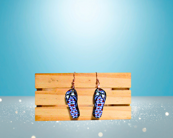 MDF-Flip Flop Shaped Sublimated Earrings 1.5 inch