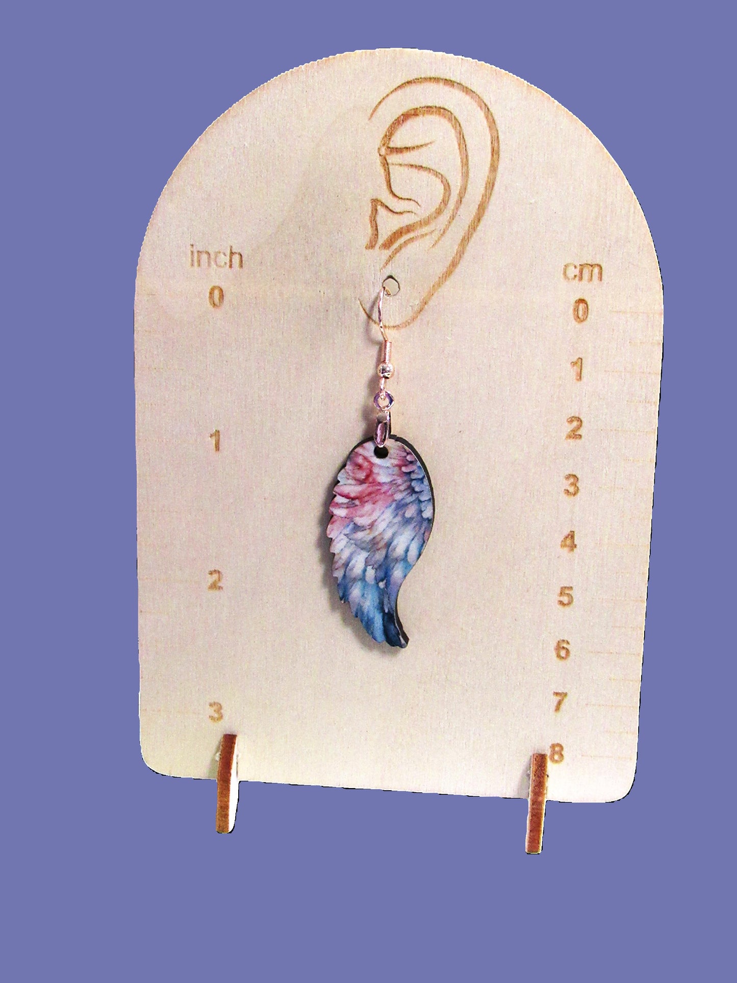 Angel wing shaped sublimated earrings