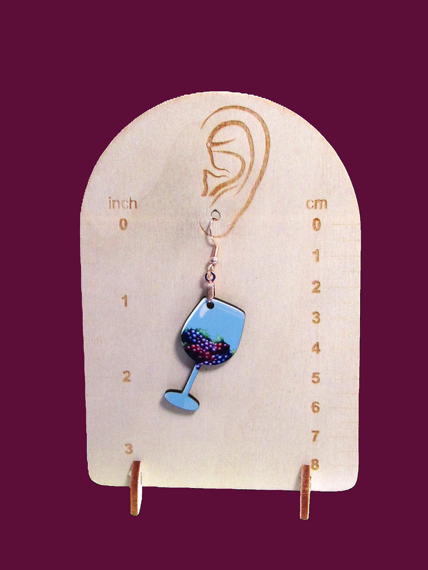 Wine Glass Shaped Sublimated Earrings