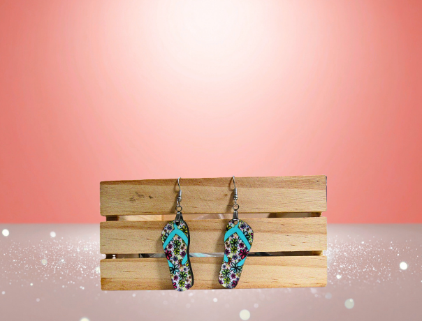MDF-Flip Flop Shaped Sublimated Earrings 1.5 inch