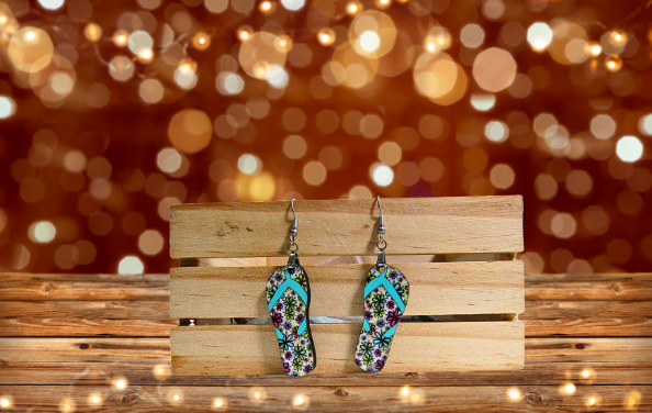 MDF-Flip Flop Shaped Sublimated Earrings 1.5 inch