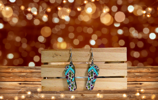 MDF-Flip Flop Shaped Sublimated Earrings 1.5 inch