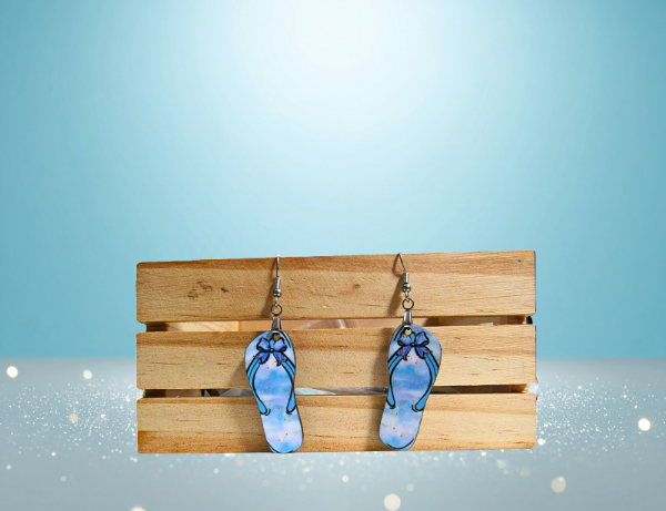 MDF-Flip Flop Shaped Sublimated Earrings 1.5 inch