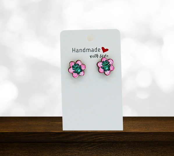 MDF-Chubby Flower Shaped Sublimated Stud Earrings