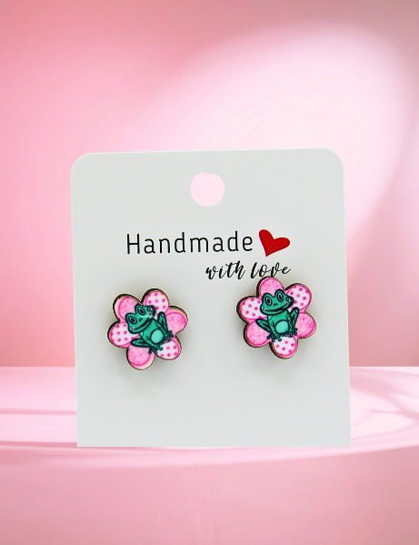 MDF-Chubby Flower Shaped Sublimated Stud Earrings