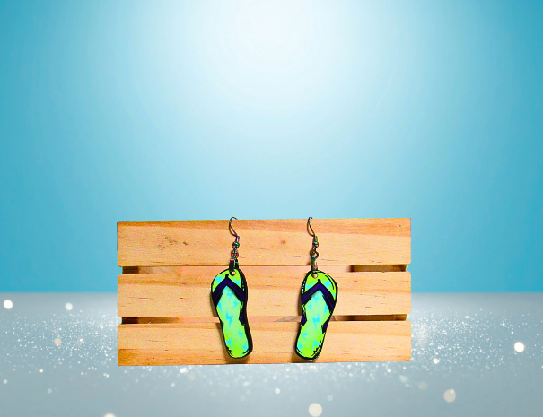 MDF-Flip Flop Shaped Sublimated Earrings 1.5 inch