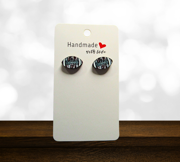 MDF- Football Shaped Sublimated Stud Earrings