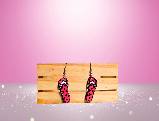 MDF-Flip Flop Shaped Sublimated Earrings 1.5 inch