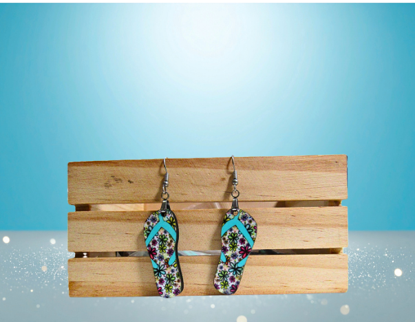 MDF-Flip Flop Shaped Sublimated Earrings 1.5 inch