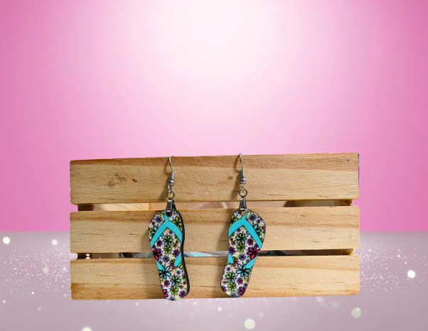 MDF-Flip Flop Shaped Sublimated Earrings 1.5 inch