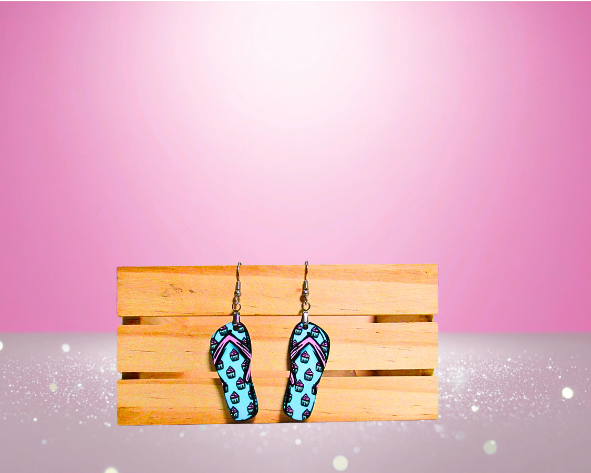 MDF-Flip Flop Shaped Sublimated Earrings 1.5 inch