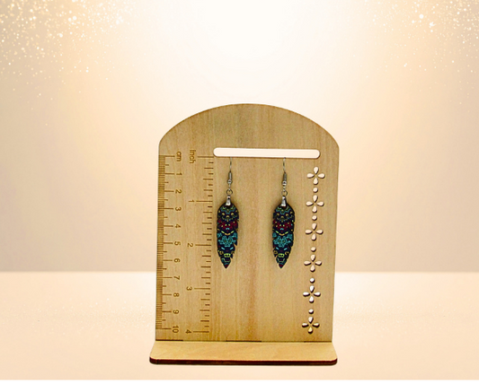 MDF-Feather Shaped Sublimated Earrings 1.5 inch