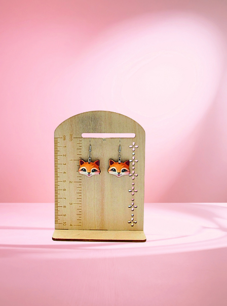 MDF- Fox Head Shaped Sublimated Earrings 1 inch