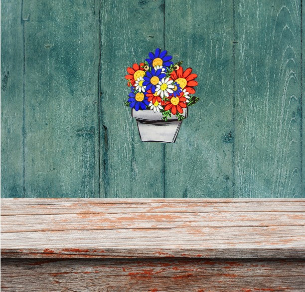 Flower Pot Sublimated Door Hanger