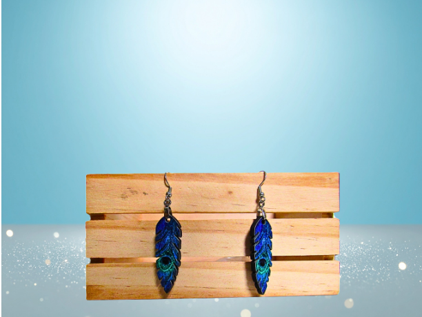 MDF-Feather Shaped Sublimated Earrings 1.5 inch