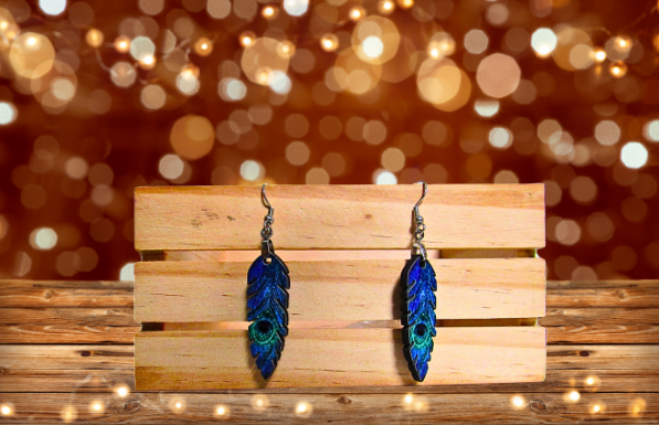 MDF-Feather Shaped Sublimated Earrings 1.5 inch