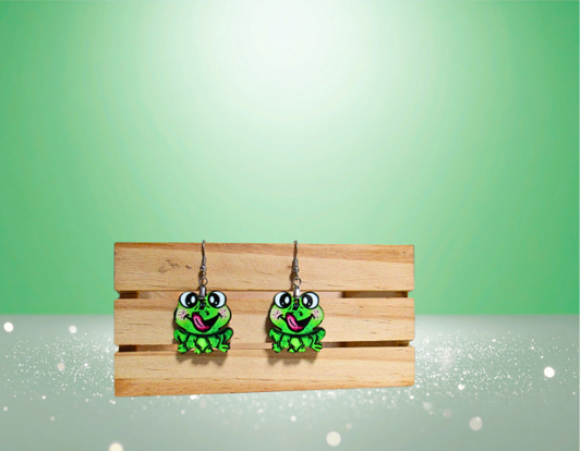 MDF-Frog Shaped Sublimented Earrings 1 inch